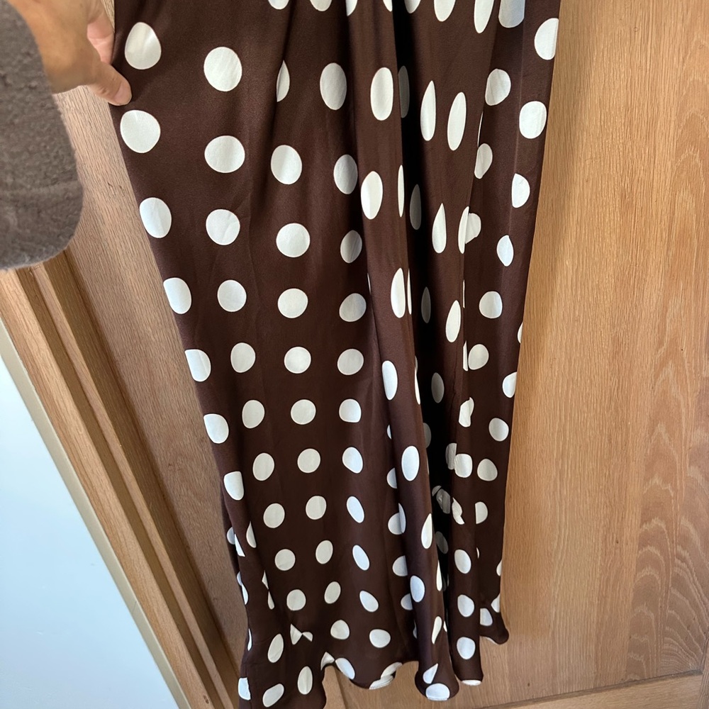 HEMANT & NANDITA Brown and White Polka Dot Dress size Small - Picture 15 of 16